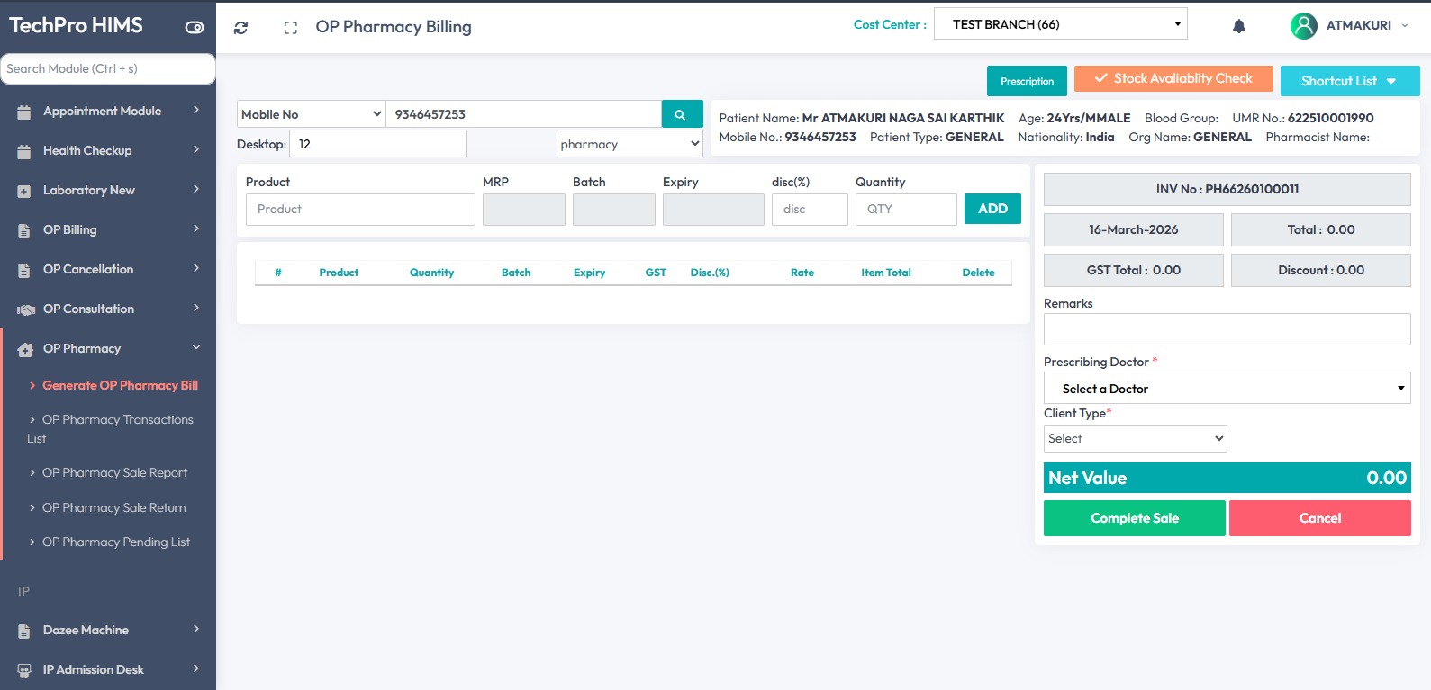 OPD Pharmacy Management