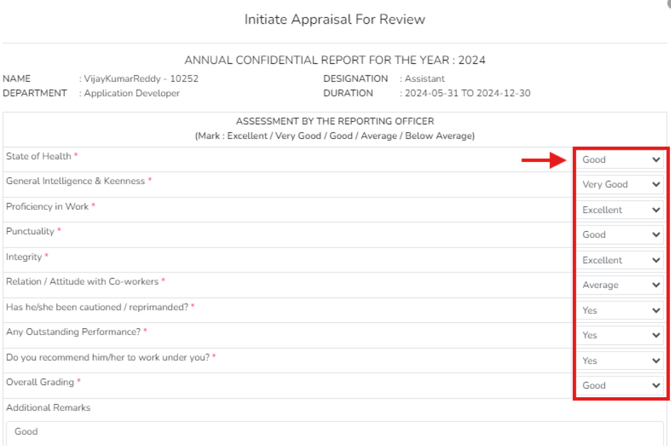 Appraisal Evaluation